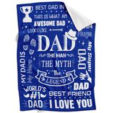 Cobertor De Lã De Flanela Inkarts Dad Best Dad Ever 70x50cm
