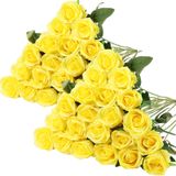 Flores Artificiais Hotop Rose 40 Peças Amarelas Para Decoração