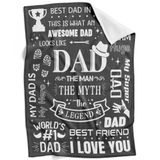 Cobertor Inkart Best Dad Ever For Dad, Presente De Aniversário De Natal