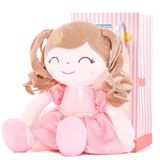 Boneca De Pelúcia Gloveleya Baby Girl Com Coroa Princesa Rosa 14 Cm