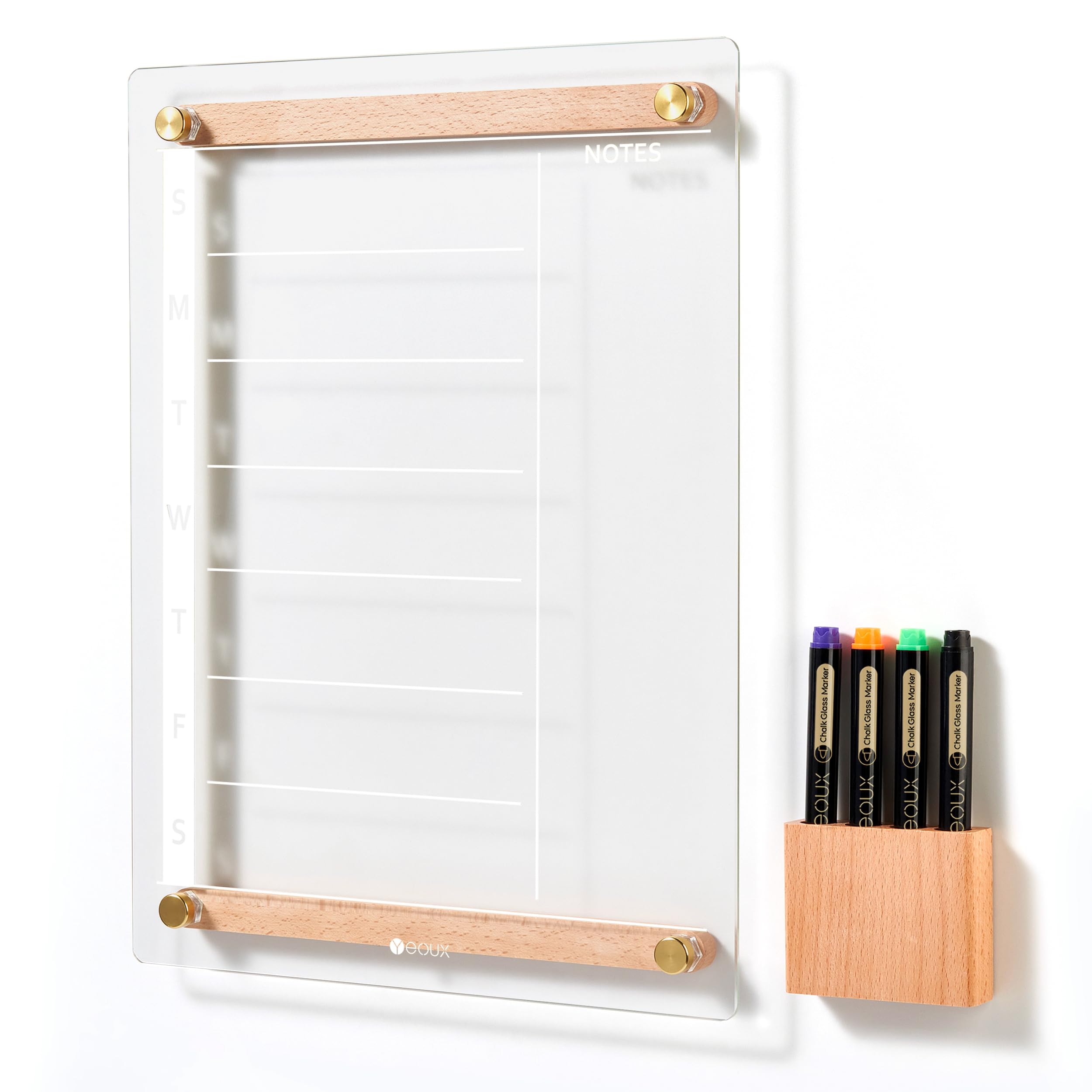 Calendário Semanal Apagável A Seco, Quadro Branco Yeoux 15x11 Com Acessórios