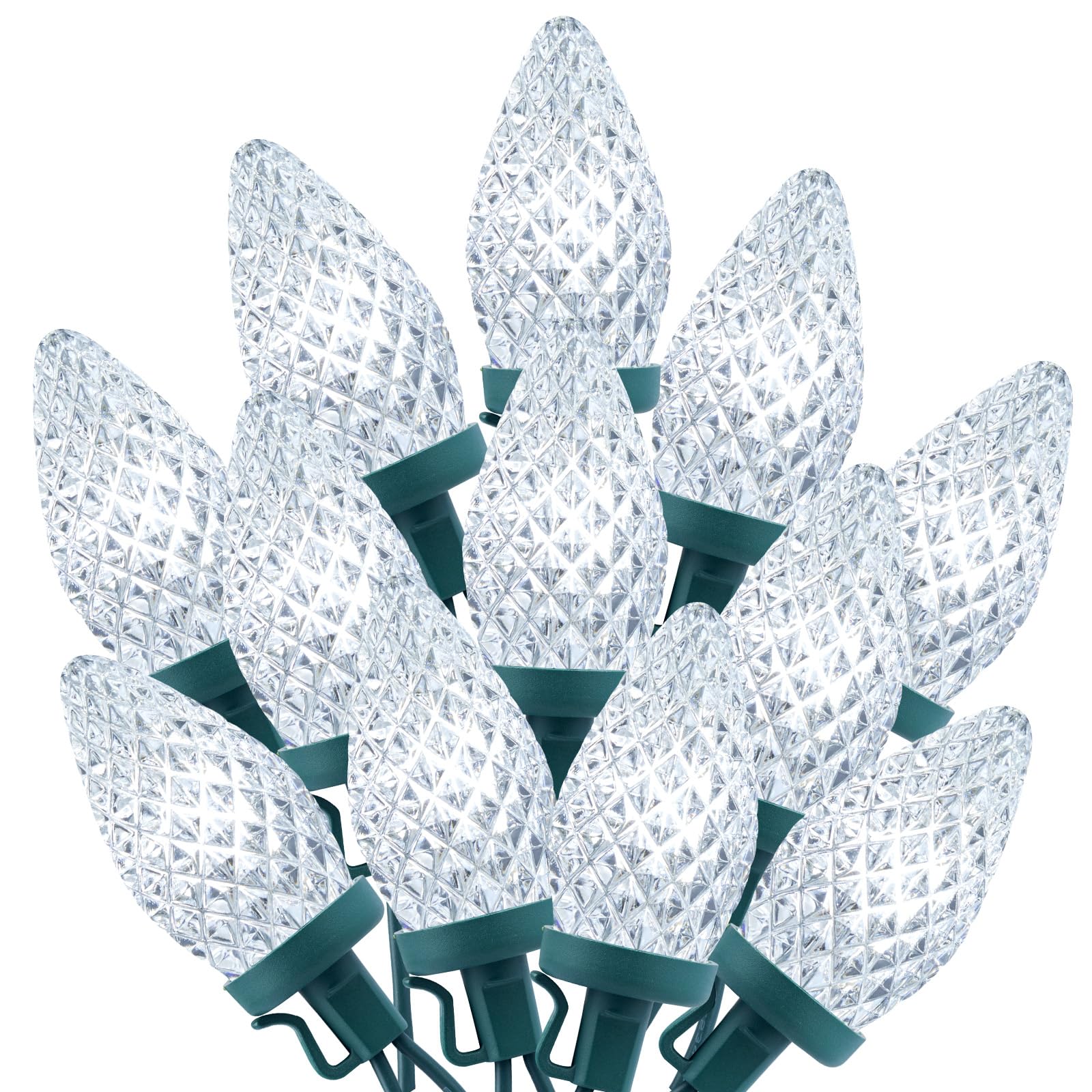 Luzes De Corda De Natal Brightown C9 100 Led 20m Brancas