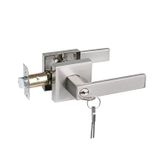 Fechadura De Alavanca De Entrada Com Chave Newbang Para Porta Externa De Níquel Acetinado