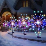Lâmpadas Solares De Fogo De Artifício Para Jardim Solarera 120 Led, Pacote Com 4 (coloridas)