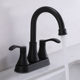 Torneira De Pia De Banheiro Valisy Matte Black 2 Alças 4" Centerset