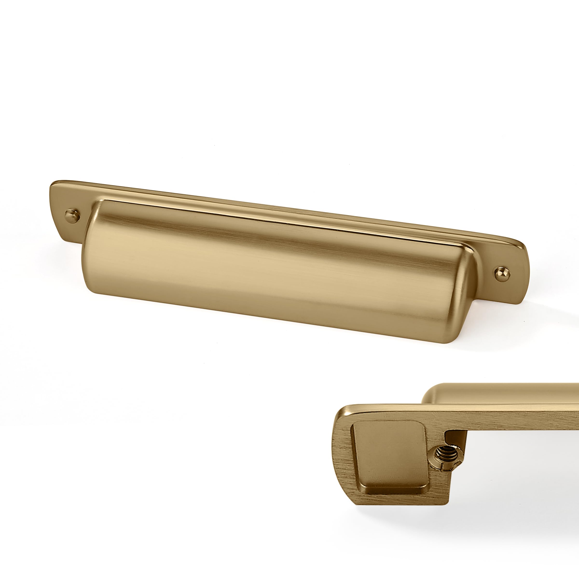 Cabinet Cup Pulls Cabdm Brass, Pacote Com 10 Unidades, Ouro Escovado, 96 Mm