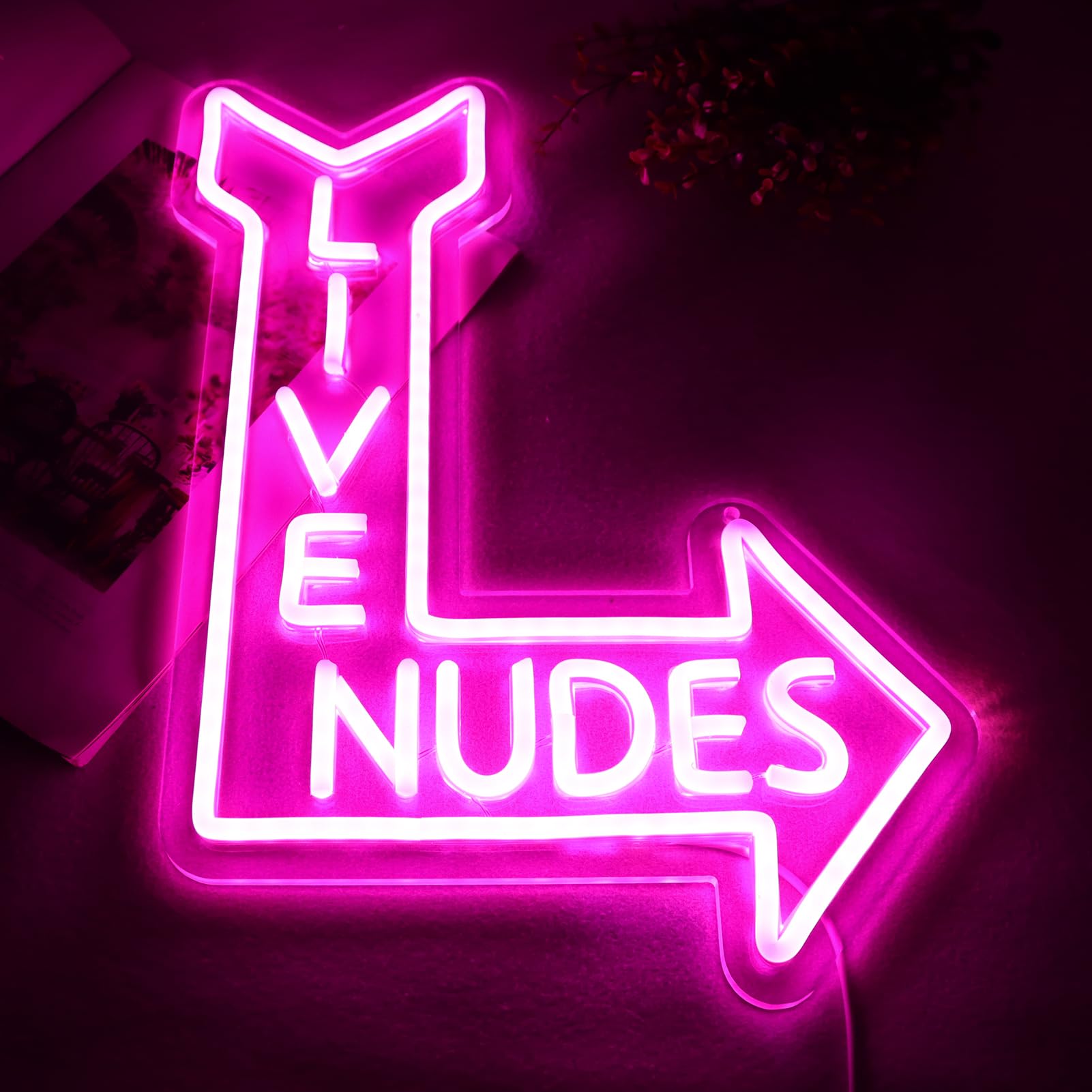 Neon Sign Pugna Live Nudes Para Decoração De Parede, Luz Led De Quarto