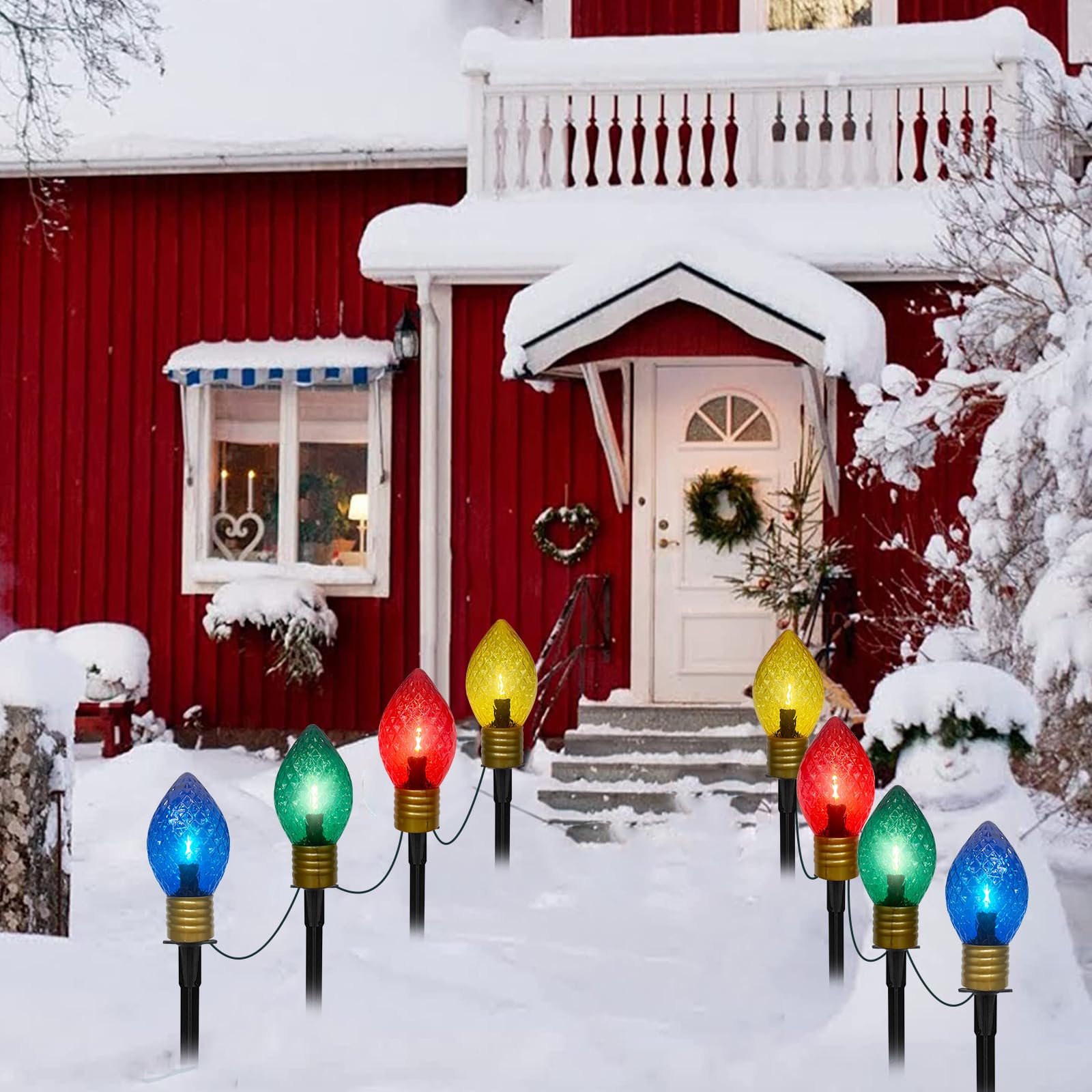 Christmas Pathway Lights Pallerina 7ft Led Multicolor, Pacote Com 2