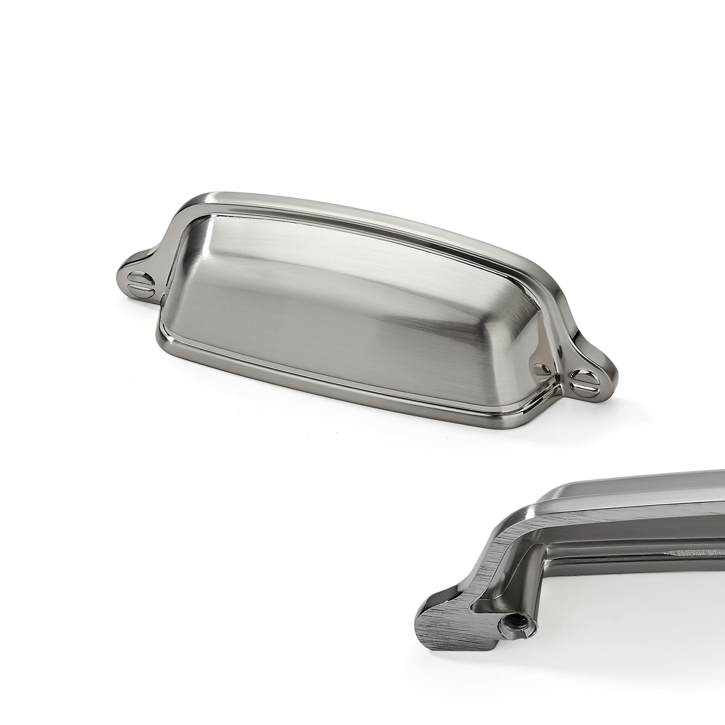 Cabinet Cup Pulls Cabdm, Pacote Com 10 Unidades De Níquel Acetinado Escovado 76 Mm