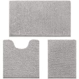 Tapetes De Banheiro Homeideas Conjunto De Tapetes De Banho De Chenille De 3 Peças