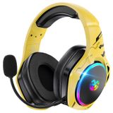 Fone De Ouvido Sem Fio Para Jogos Tatybo Para Ps5 Ps4 Pc Com Microfone Amarelo