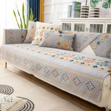 Capa De Sofá Rosygulls Boho Chenille Para Sofá De 3 Lugares Cinza