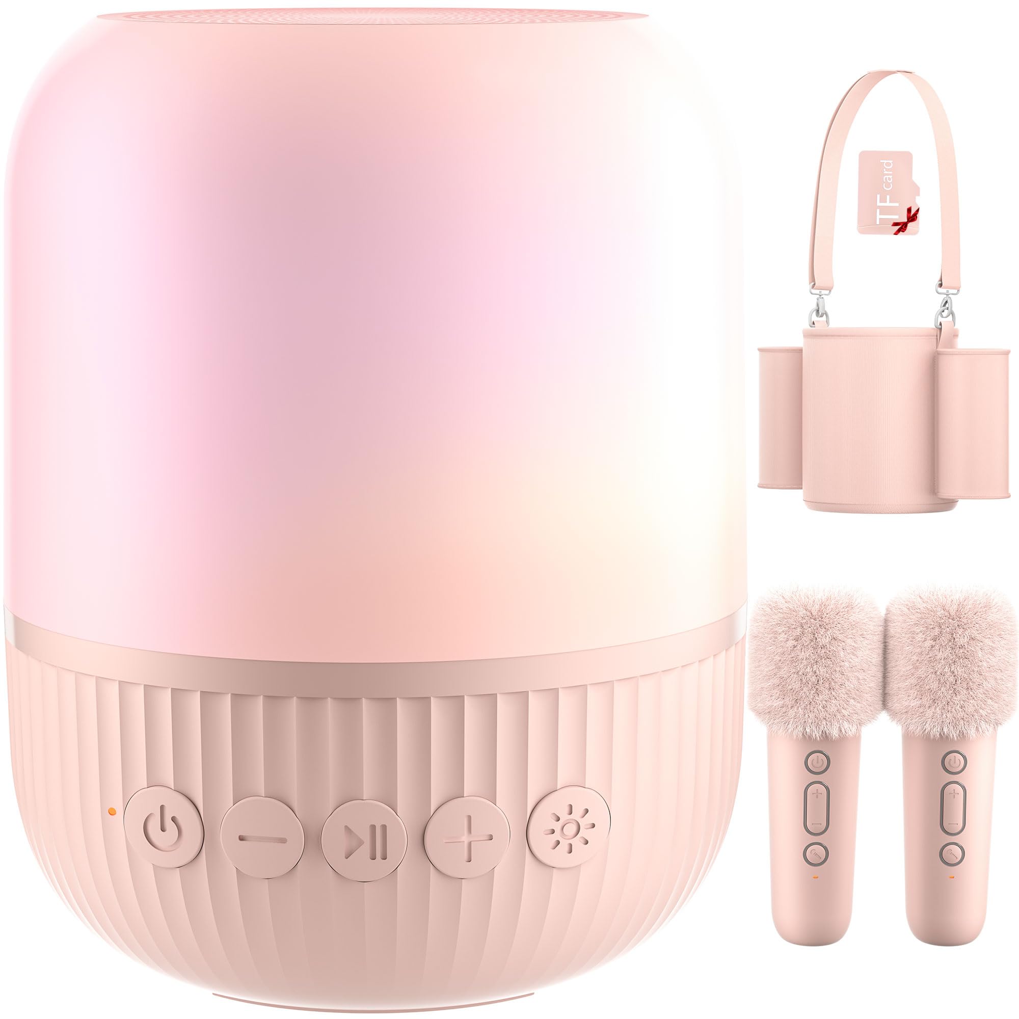 Conjunto De Microfone Com Alto-falante De Karaokê Moudou Kids Com 2 Microfones Sem Fio