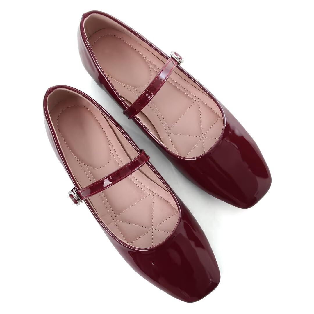 Ballet Flats Stunner Stunner Para Mulheres Vinho Tinto Tamanho 40 (8)
