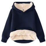 Moletom Flygo Unissex Para Meninos E Meninas Forrado De Lã Sherpa Winter Navy
