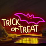 Sinal De Néon Imkzynb Trick Or Treat Decoração De Halloween