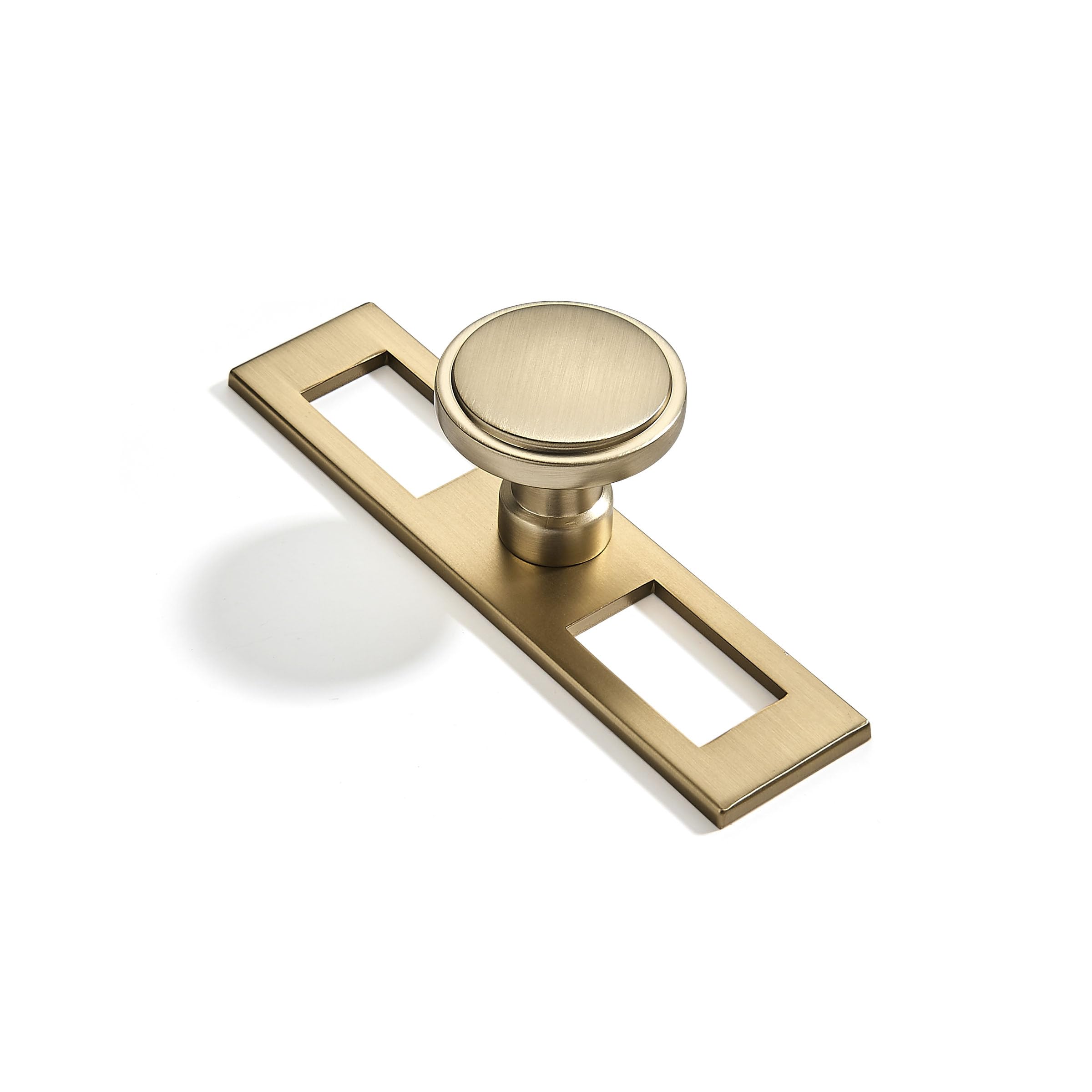 Cabinet Knobs Backplate Khtumeware Em Ouro Escovado De 3,2 Cm, Pacote Com 5
