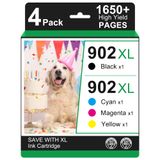 Cartuchos De Tinta Anemec Xl 902 De Substituição Para Hp 902xl (pacote Com 4)