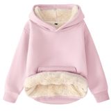Moletom Flygo Unissex Para Meninos E Meninas, Forrado De Lã, Sherpa, Rosa De Inverno