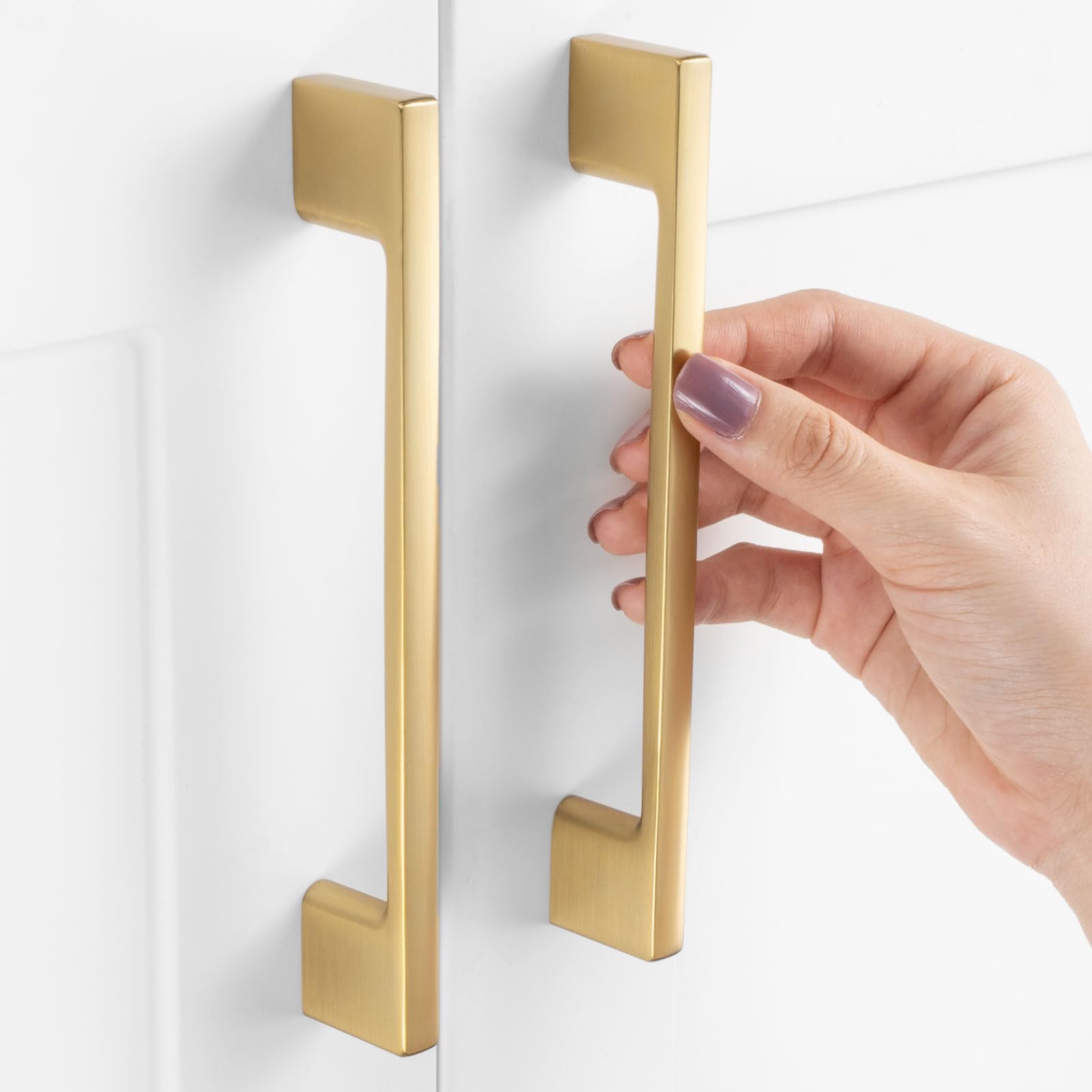 Cabinet Pull Handle Askano Brushed Gold Zp2205 128 Mm Pacote Com 10