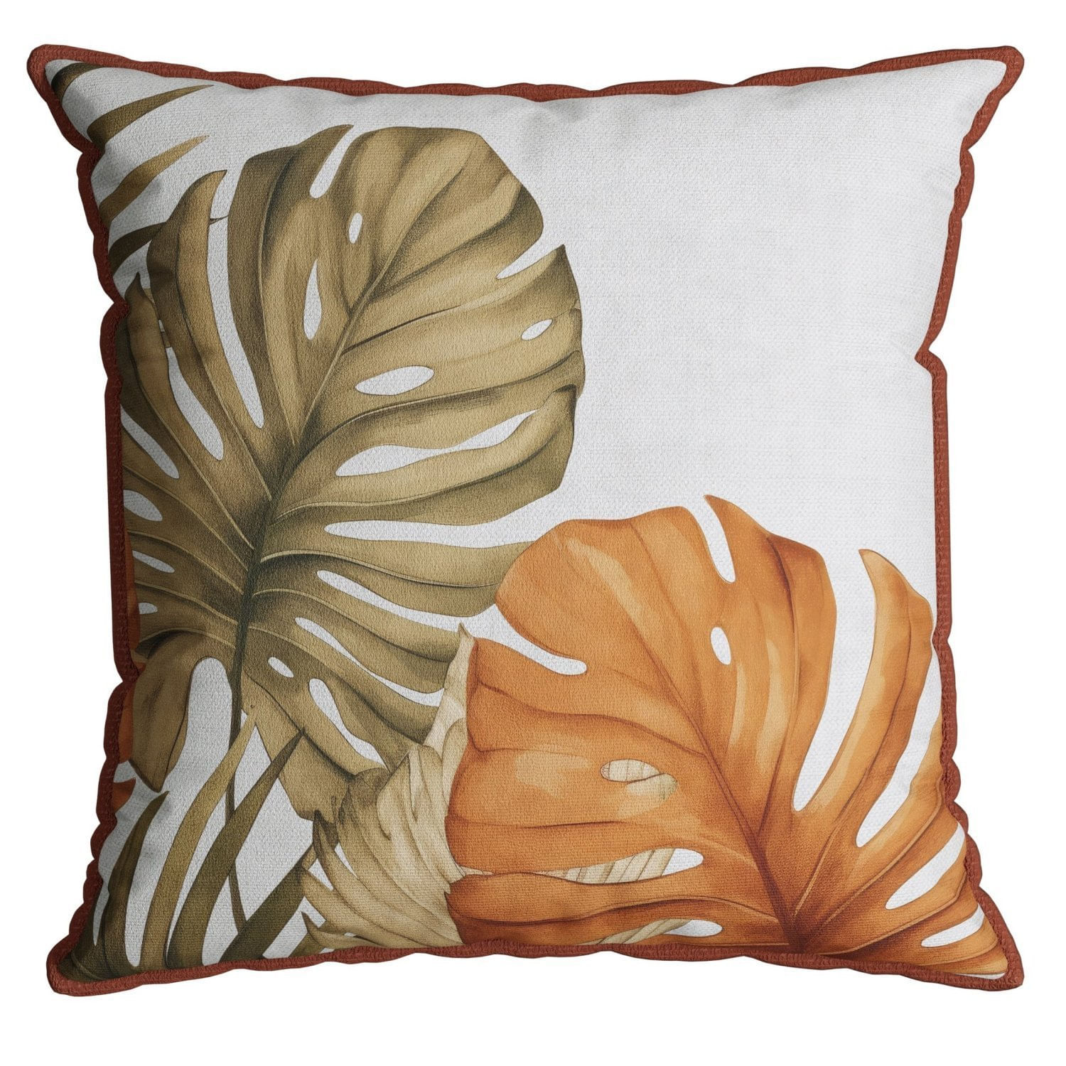 Capa Velveteen 779 Com Cordone 43 Cm X 43 Cm Terracota/verde