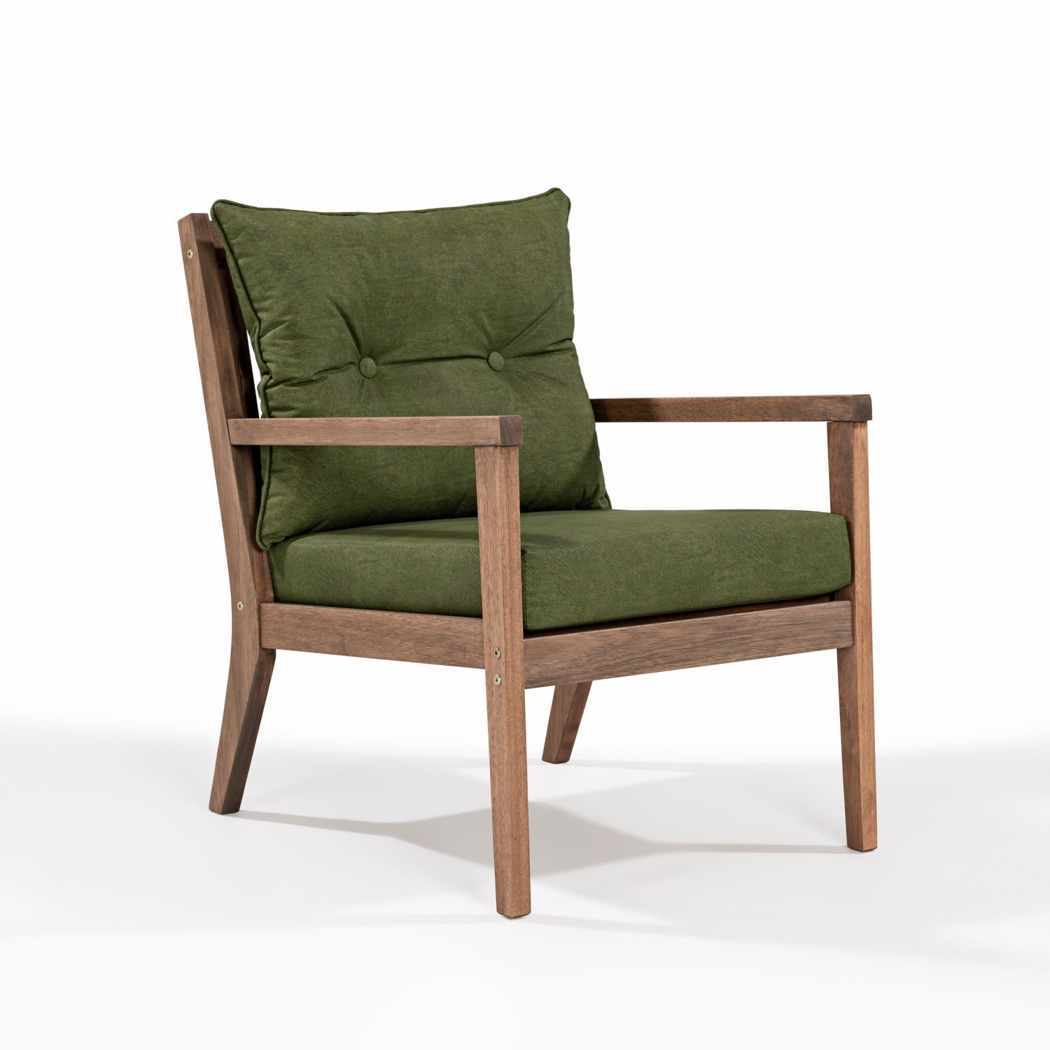 Poltrona Para Jardim Em Madeira Maciça Riade Stain Castanho/verde