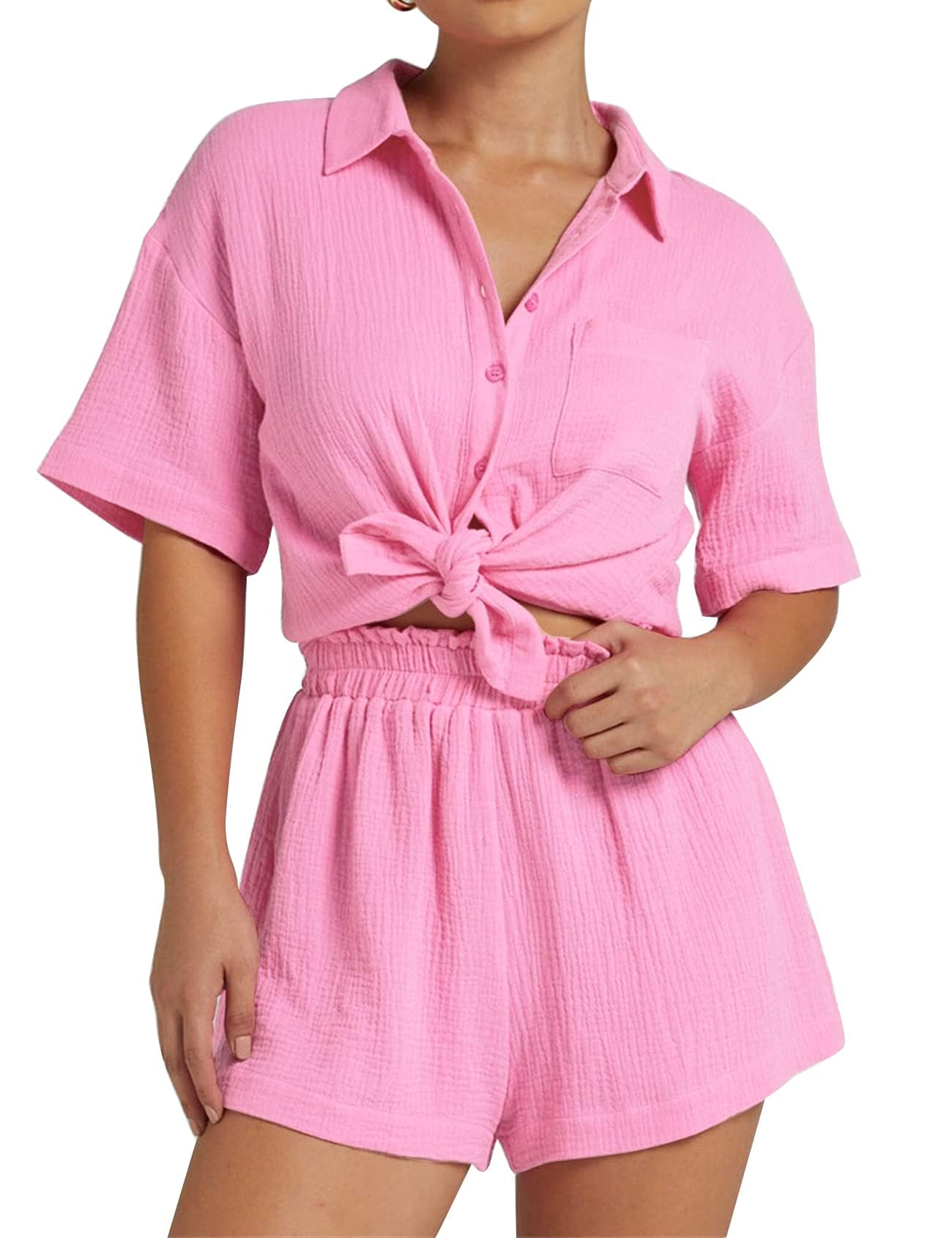 Conjunto De Pijama Flygo 2024, Roupa Feminina De 2 Peças, Rosa Claro