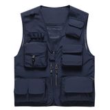 Colete Masculino Flygo, Casual, Leve, Para Pesca Ao Ar Livre, Azul Marinho