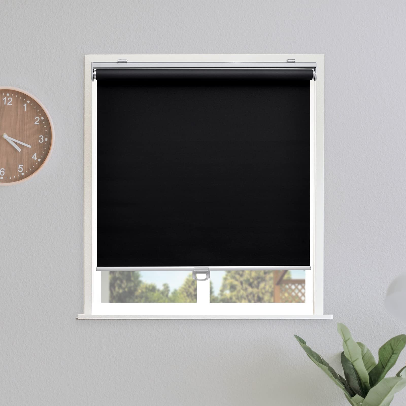 Roller Shades Blackout Sunoff Black 63x183cm Sem Fio