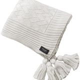 Manta Peseira De Tricot 90x180 Cm Com Tassel Link Natural