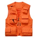 Colete Masculino Flygo, Casual, Leve, Para Pesca Ao Ar Livre, Laranja, 3gg
