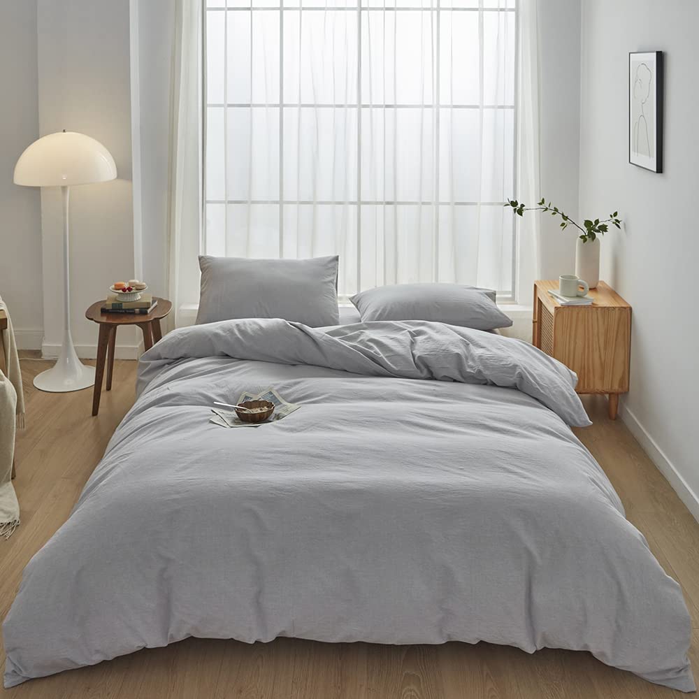 Conjunto De Capa De Edredom Face Two Face 100% Algodão Lavado Queen