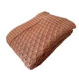 Manta Peseira De Tricot 90x180 Cm - Colméia Rose
