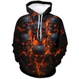 Moletom Masculino Com Capuz Tiwbski Com Estampa De Caveira, Laranja, Tamanho 2gg