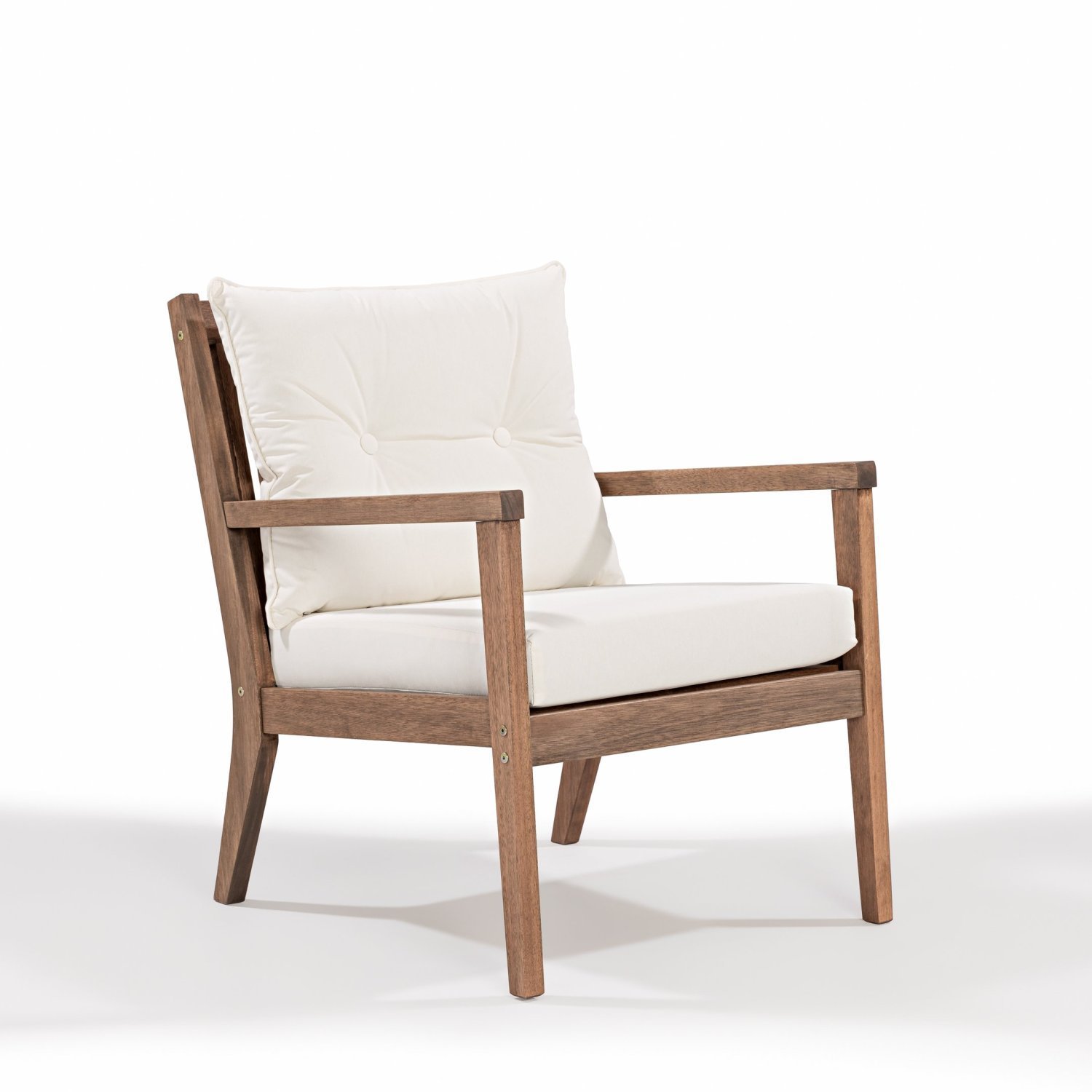 Poltrona Para Jardim Acquablock Em Madeira Maciça Riade Stain Castanho/cru