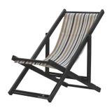 Espreguiçadeira Preguiçosa Dobrável Sem Braço Black Tecido Listrado Marrom Listrado Marrom