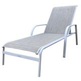 Espreguiçadeira Reclinável Em Alumínio E Tela Sling Cannes Portinaty Branco