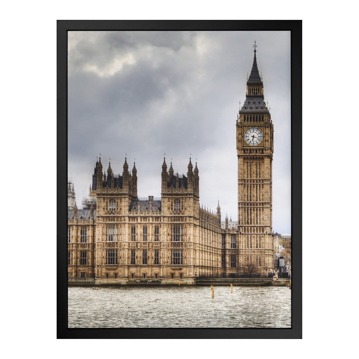 Quadro 60cm X 80cm Torre Big Ben Tropical Artes Preto