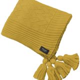 Manta Peseira De Tricot 90x180 Cm Com Tassel Link Amarelo Acafrao