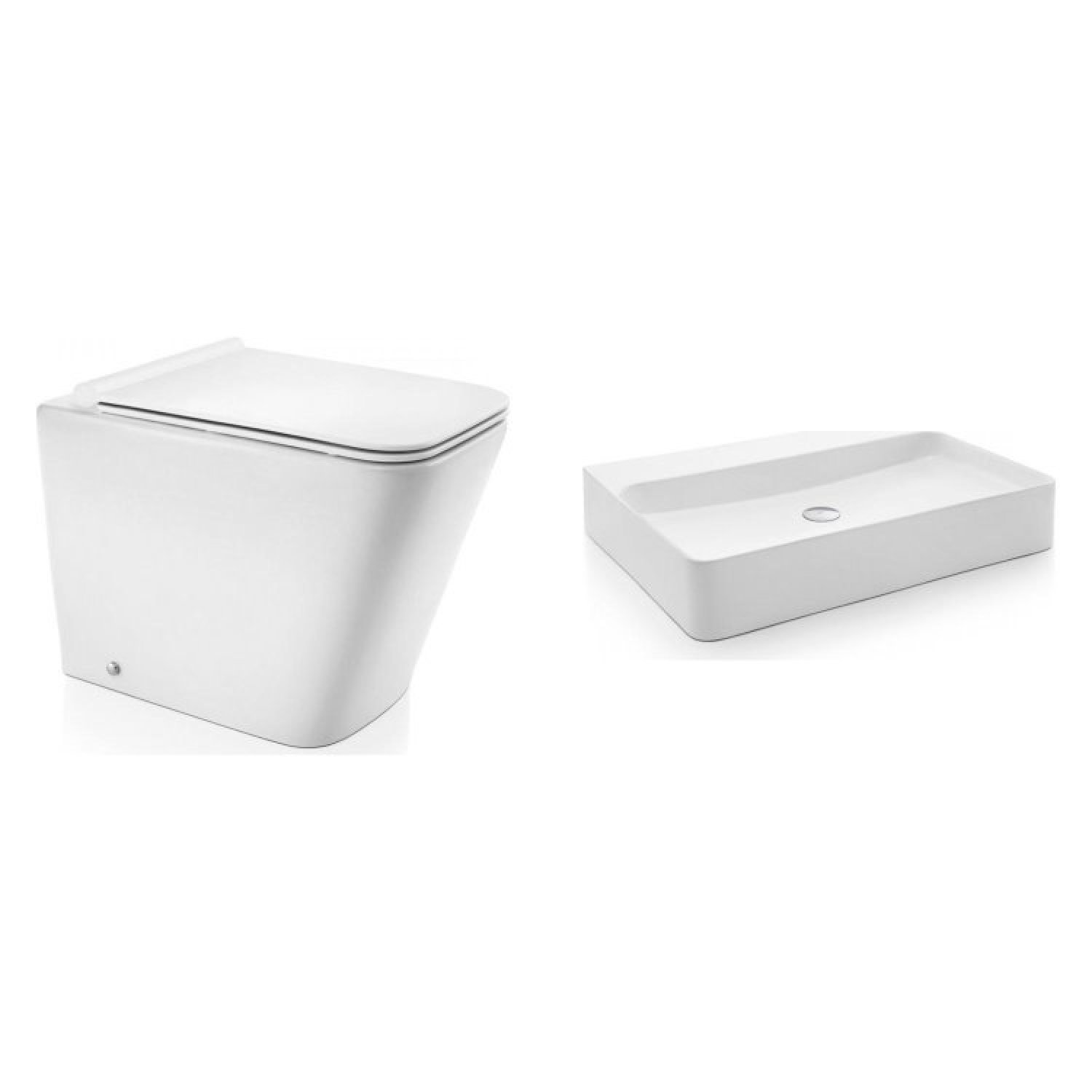 Kit Vaso Sanitário Completo Com Cuba Vougan Docol Branco