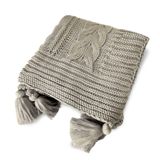 Manta Peseira De Tricot 90x180 Cm Com Tassel - Trançada Natural