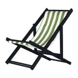 Espreguiçadeira Preguiçosa Dobrável Sem Braço Black Listrado Verde E Branco