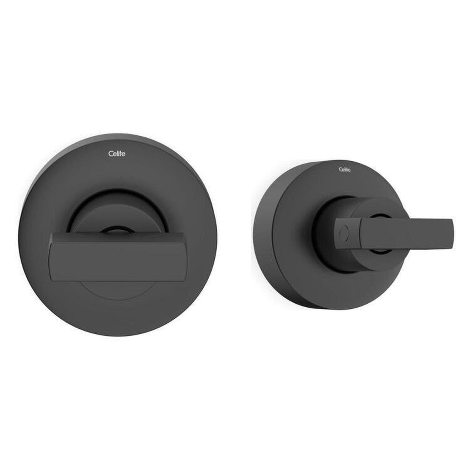 Kit Com 2 Acabamento De Registro Para Base Reforma 1/2, 3/4, 1 Flow Celite Preto Matte