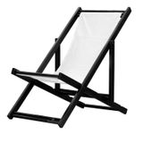 Espreguiçadeira Preguiçosa Dobrável Sem Braço Black Tecido Branco Branco