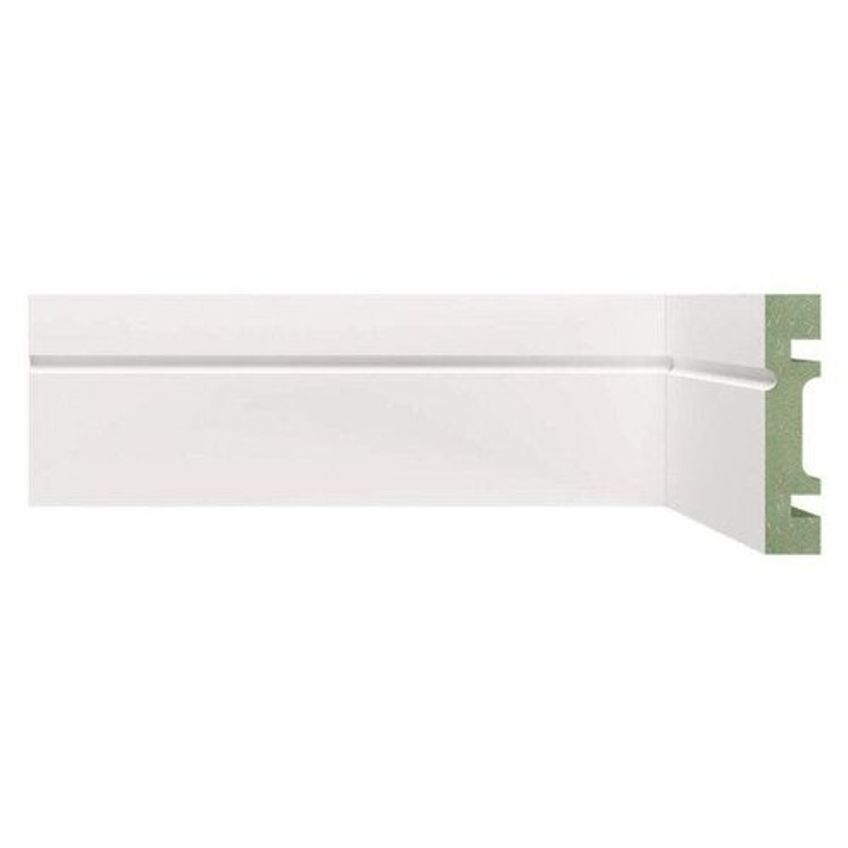 Rodapé de MDF 7cm x 15mm x 2,40m com Friso Moldufama 703 Branco - imagem 3