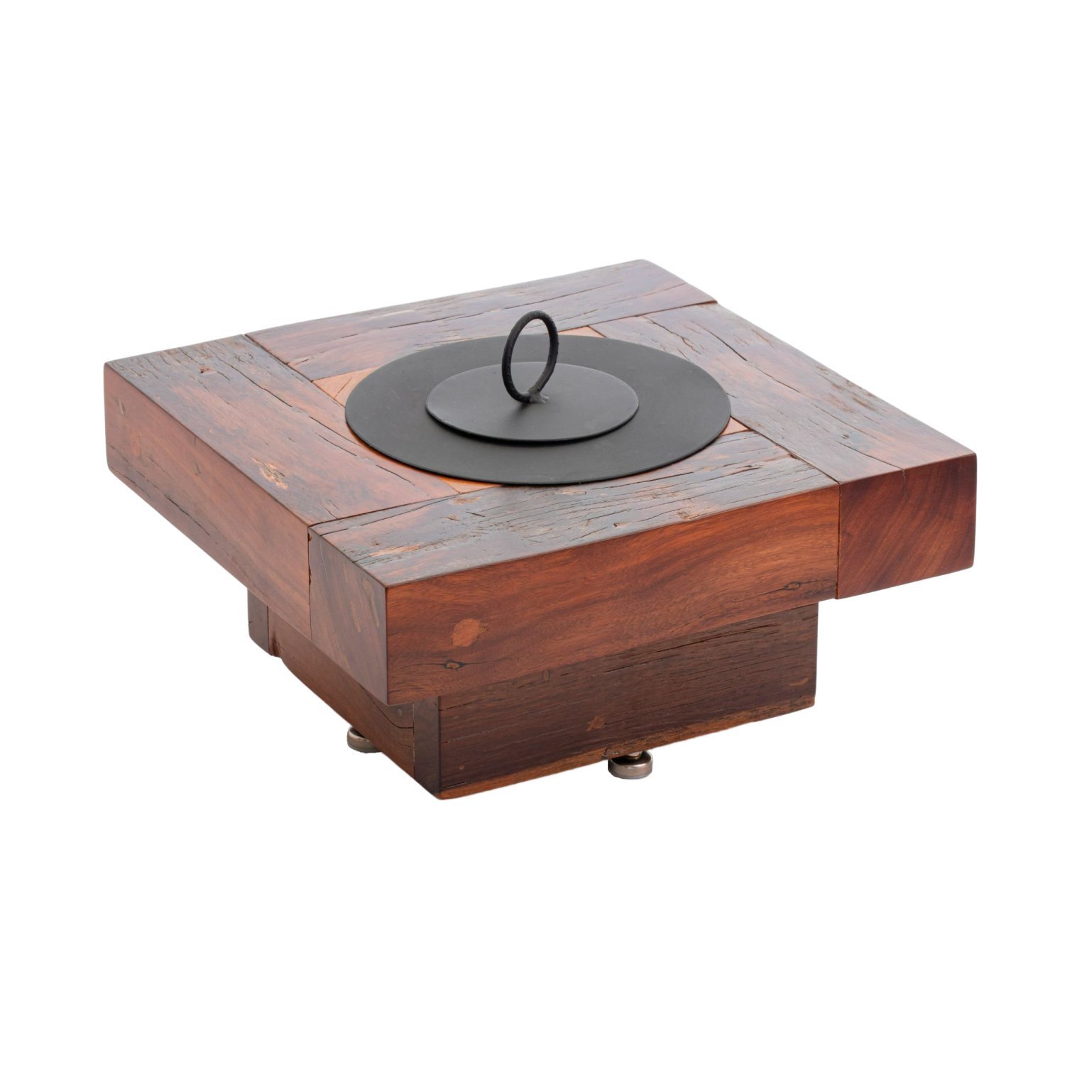 Lareira Ecológica De Mesa A Álcool Dom Móveis Marrom