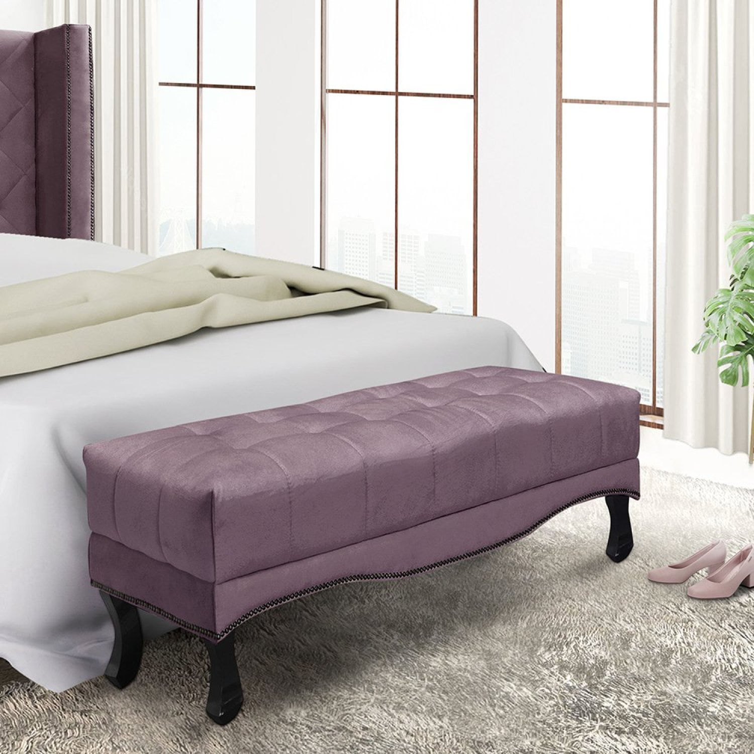 Calçadeira Recamier Solteiro Vicenza Spezzia Decor Uva