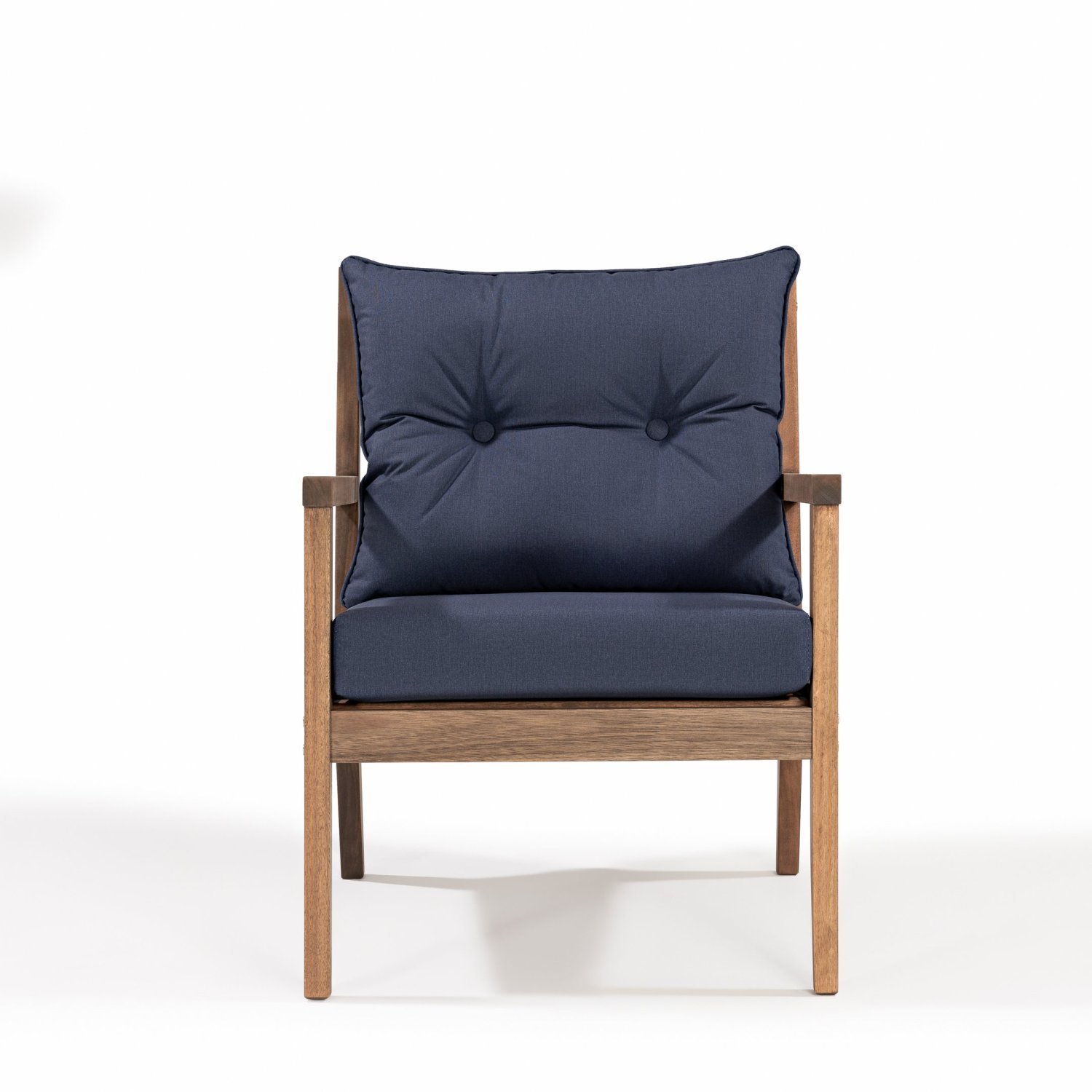 Poltrona Para Jardim Em Madeira Maciça Riade Stain Castanho/azul