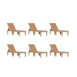 Kit Com 6 Unidades Espreguiçadeira Copacabana Marrom