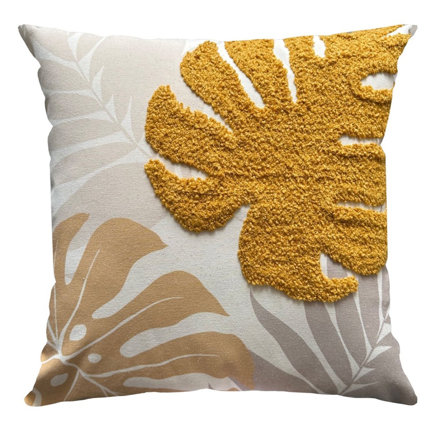 Capa Donatella Bordada 43 Cm X 43 Cm Mostarda/castor